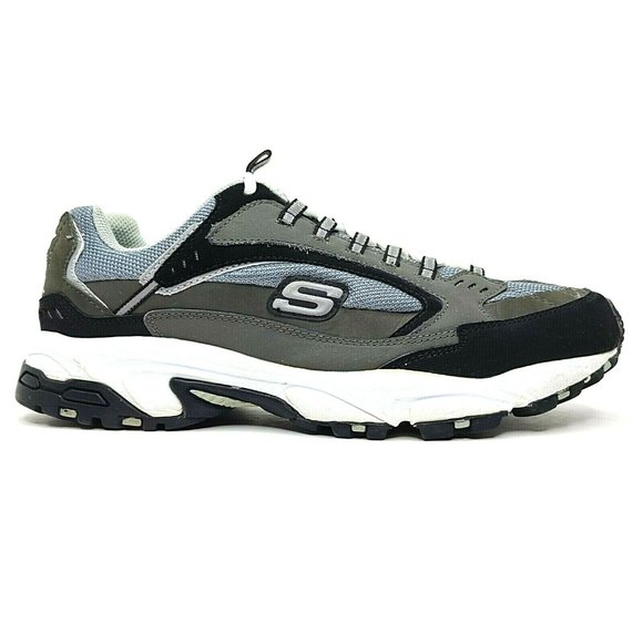 Skechers Mens Gray Black Lace Up Sneaker Size 11.5 main image 7